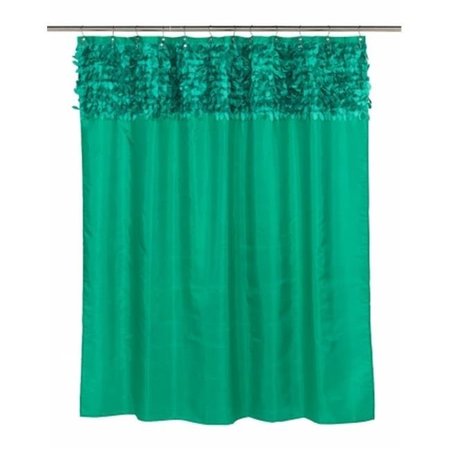 LIVINGQUARTERS FSCL-JAS-90 Jasmine Fabric Shower Curtain in Emerald LI257729